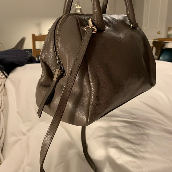 Genuine leather Banana republic taupe crossbody handbag with handles - Picture 3 of 4